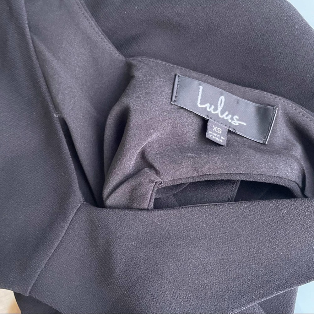LULUS black sleeveless crossover open back classic crop basic top - Picture 6 of 8